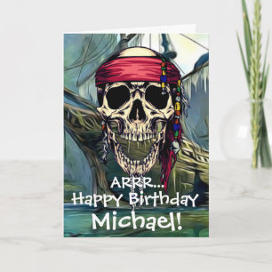 Pirate Skull Captain Card