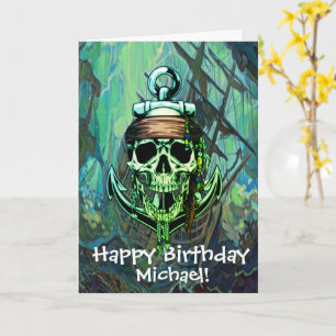 Pirate Skull Captain Ghost Ship Card