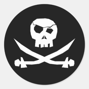 Pirate Skull Classic Round Sticker