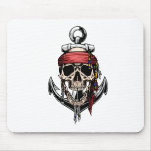 Pirate Skull Cross Bones Anchor Mouse Pad