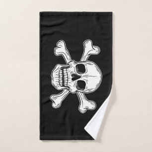 pirate skull crossbones bath towel set