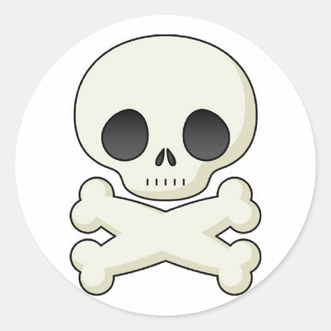 Pirate Skull & Crossbones Classic Round Sticker (Front)