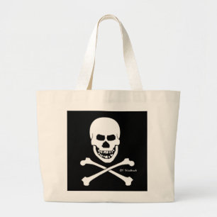 Pirate Skull & Crossbones Halloween Trick or Treat Large Tote Bag