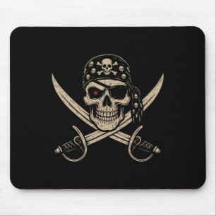 Pirate Skull Crossbones Skeleton Halloween For Men Mouse Pad
