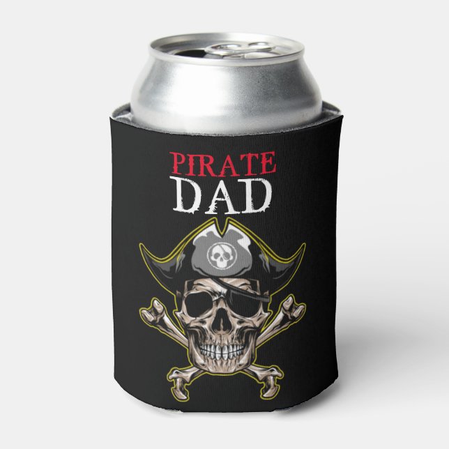 PIRATE SKULL DAD CAN COOLER (Can Front)
