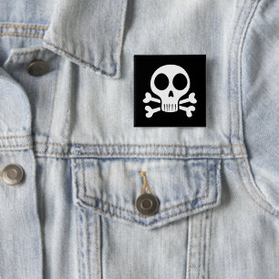 Pirate Skull Design 15 Cm Square Badge