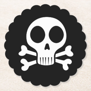 Pirate Skull Design Paper Coaster