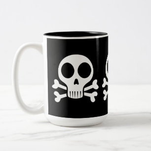Pirate Skull Design Two-Tone Coffee Mug