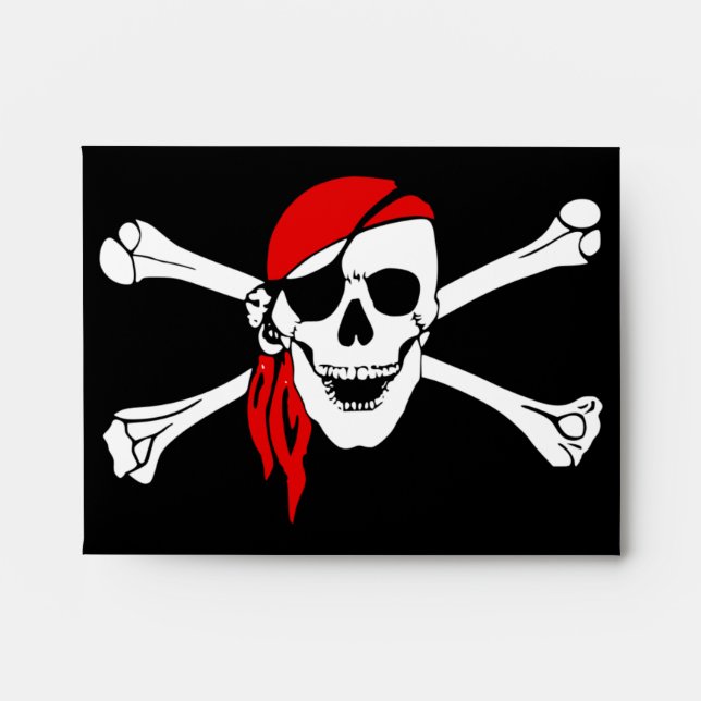 Pirate Skull Flag Envelope (Front)