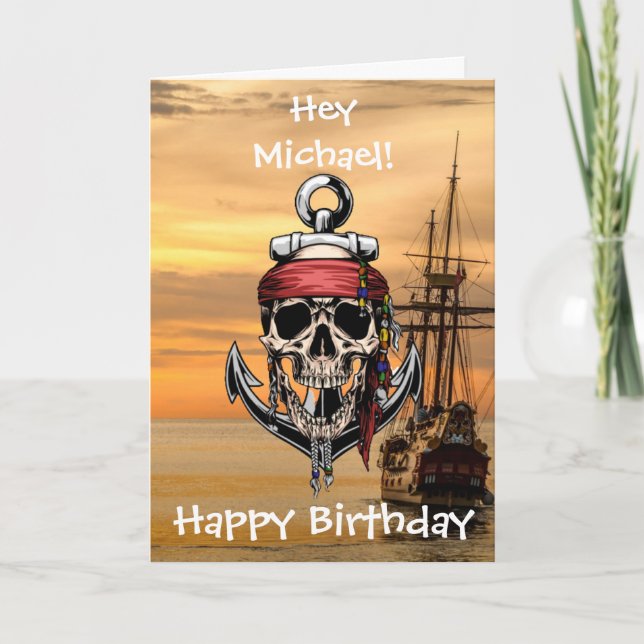 Pirate Skull Ghost Ship Captain  Card (Front)