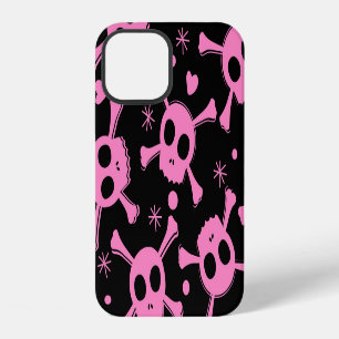 Pirate Skull: Girlish Hearts Pattern iPhone 12 Case