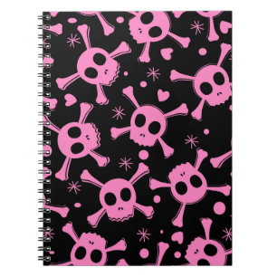 Pirate Skull: Girlish Hearts Pattern Notebook