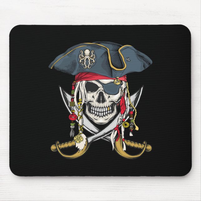 Pirate Skull Halloween Little Boys Girls Kids Teen Mouse Pad (Front)
