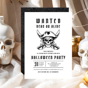 Pirate Skull Halloween Party  Invitation