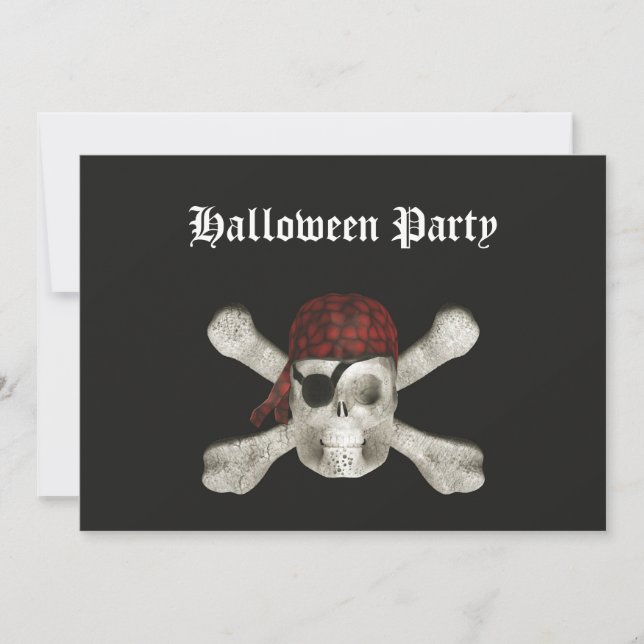 Pirate Skull - Halloween Party Invitation (Front)
