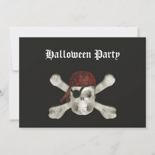 Pirate Skull - Halloween Party Invitation