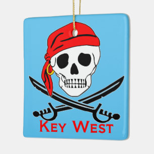 Pirate Skull Key West Ceramic Ornament