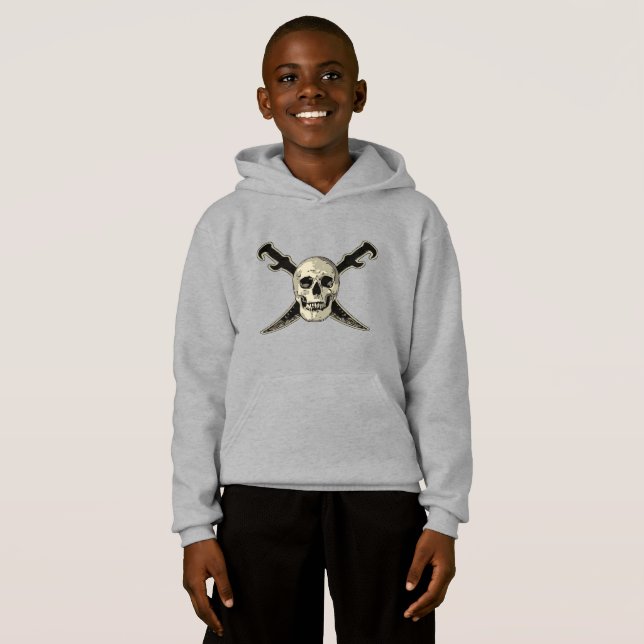 Pirate (Skull) - Kids' Pullover Hoodie (Front Full)