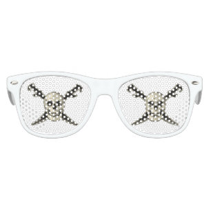 Pirate (Skull) - Kids Retro Party Shades, White Sunglasses