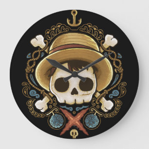 Pirate Skull Large Clock
