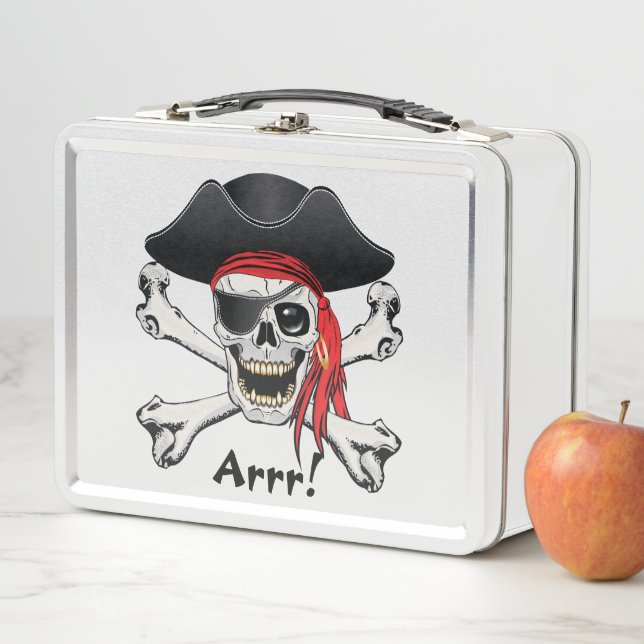 Pirate Skull Metal Lunch Box (In Situ)