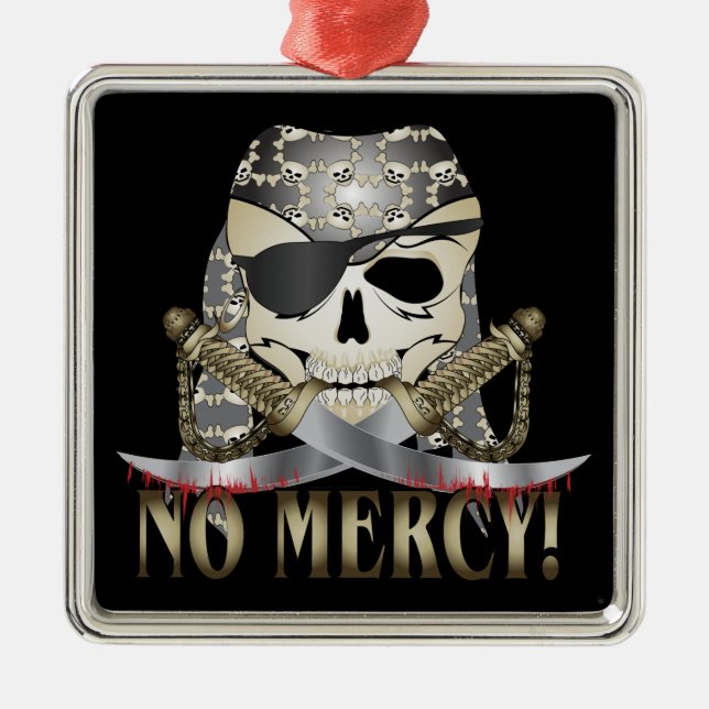 Pirate skull metal ornament (Front)