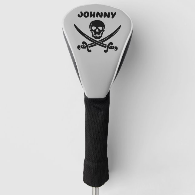 PIRATE SKULL N CROSSBONES CUSTOM GOLF HEAD COVER (Front)