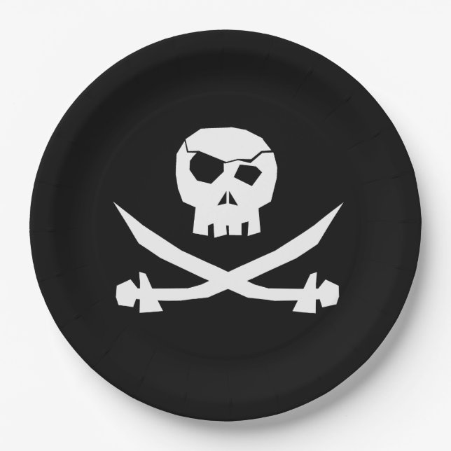 Pirate Skull Paper Plate (Front)