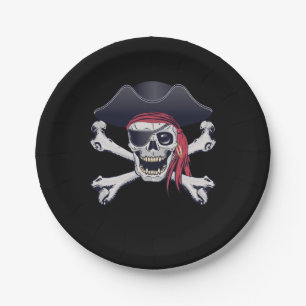 Pirate Skull Paper Plate