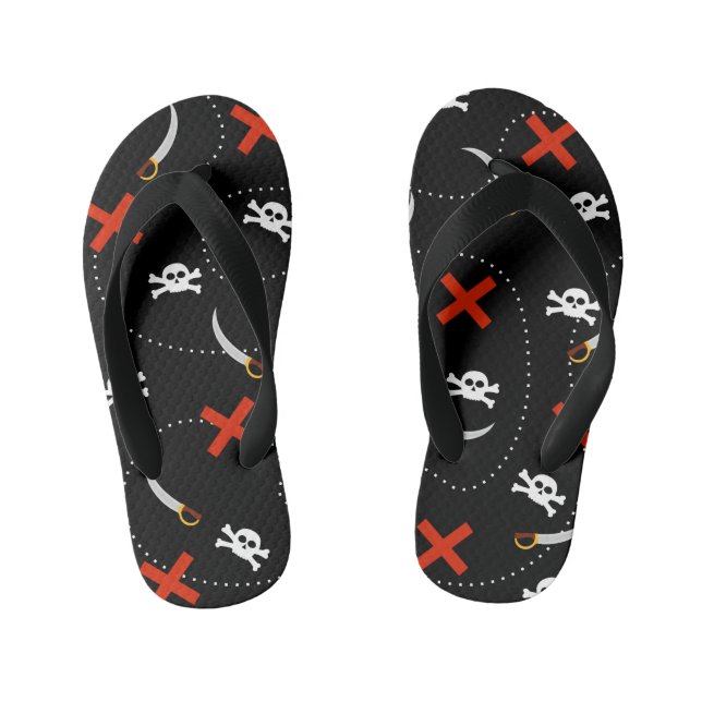 Pirate Skull Pattern Kid's Thongs (Footbed)