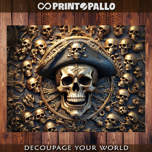 Pirate skull plate  tissue paper