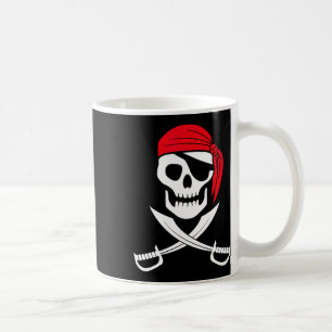 Pirate Skull Red Bandanna Sword Costume Gift Coffee Mug