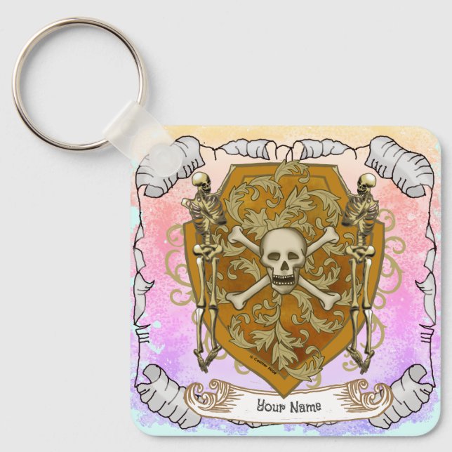 Pirate Skull Shield  Key Ring (Front)