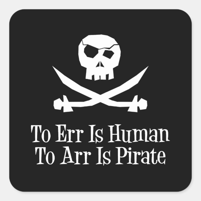 Pirate Skull Square Sticker (Front)