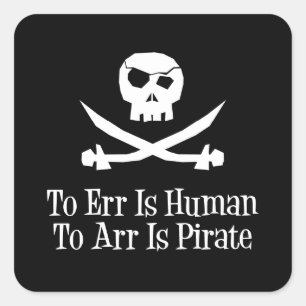 Pirate Skull Square Sticker