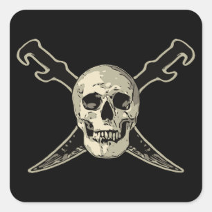 Pirate (Skull) - Square Stickers, Glossy Sticker