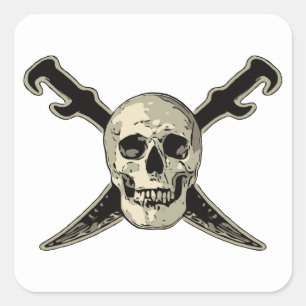 Pirate (Skull) - Square Stickers, Glossy Sticker