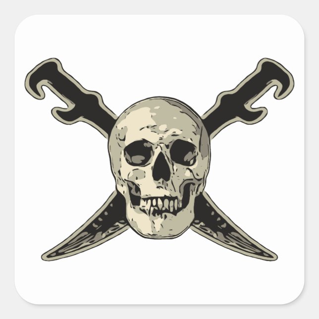 Pirate (Skull) - Square Stickers, Glossy Sticker (Front)