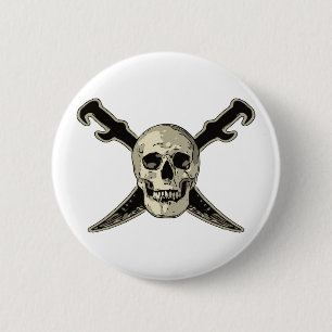 Pirate (Skull) - Standard, 2¼ Inch Round Button 6 Cm Round Badge