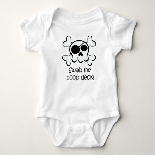 Pirate Skull Swab Me Poop Deck Baby Bodysuit