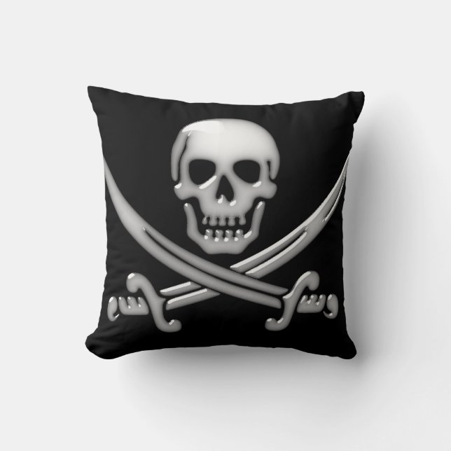 Pirate Skull & Sword Crossbones (TLAPD) Cushion (Front)
