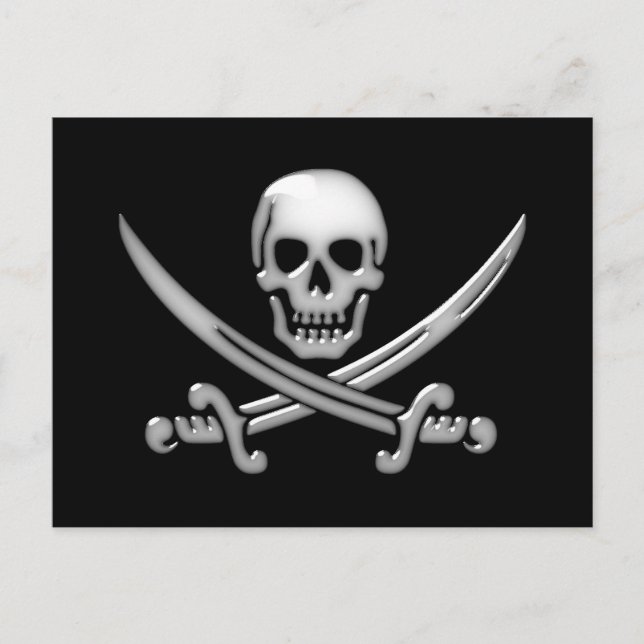 Pirate Skull & Sword Crossbones (TLAPD) Postcard (Front)