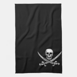 Pirate Skull & Sword Crossbones (TLAPD) Tea Towel