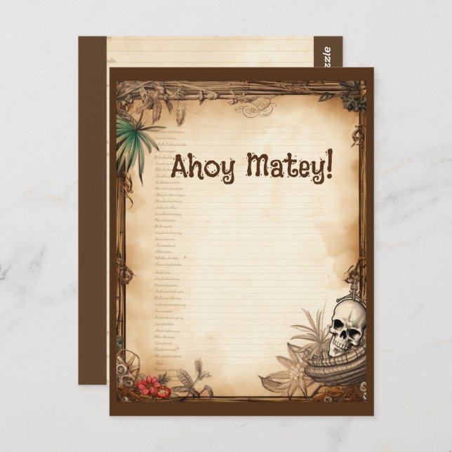 Pirate Skull Talk like a pirate birthday Postcard (Front/Back)