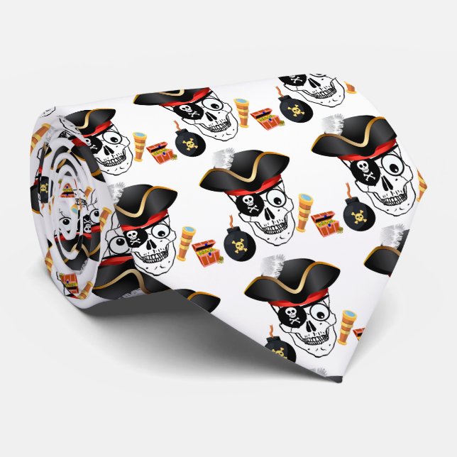 PIRATE SKULL TIE (Rolled)