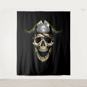 Pirate Skull Treasure Backdrop Tapestry