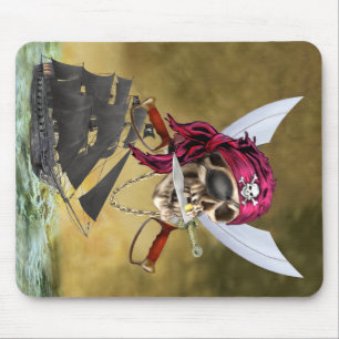 PIRATE SKULL TREASURE HUNTER MOUSE PAD