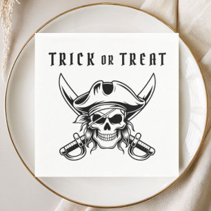 Pirate Skull Trick Or Treat Halloween Napkin
