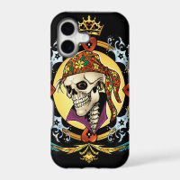 Pirate Skull with Bandanna, Cool Skeleton Art