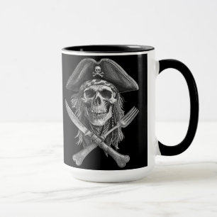 Pirate Skull with Crossed Knife and Fork for Lido Mug